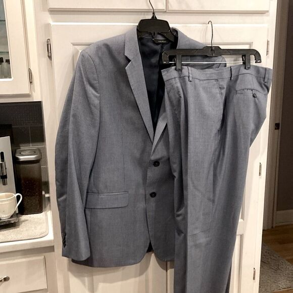 Banana republic tailored fit navy blue summer suit set 42R 33x34 - Picture 1 of 11